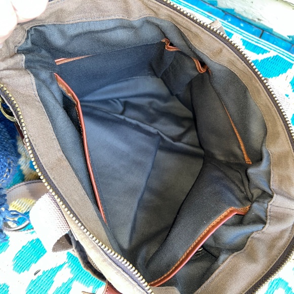 ANDREW MARC Fairfield Canvas & Leather Brief Messenger Bag - Picture 5 of 11